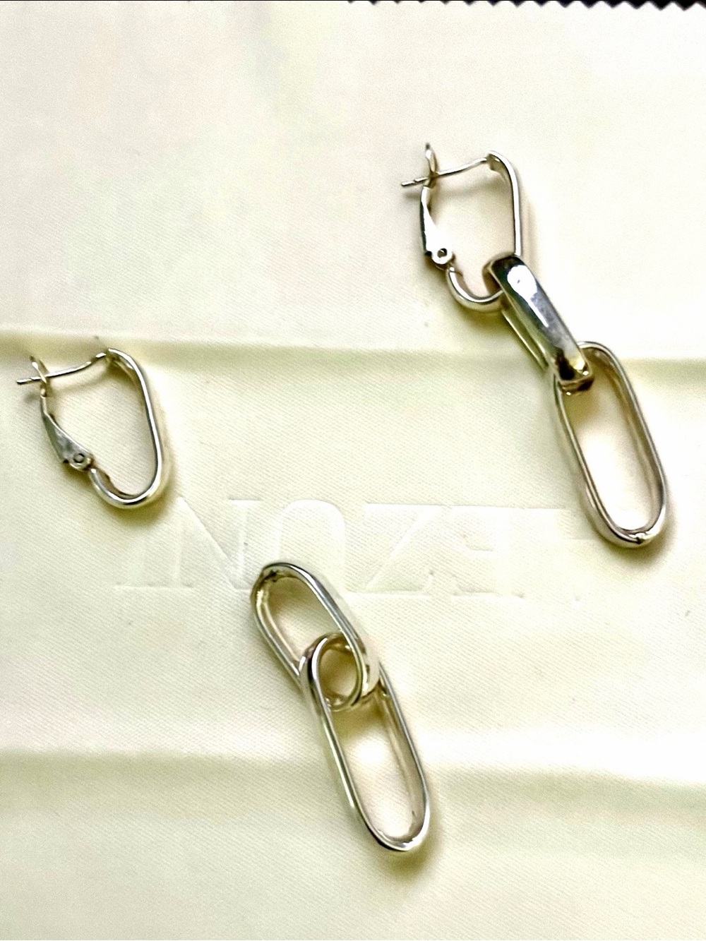 Sterling Chain-Link Drop Earrings - Silver Tone